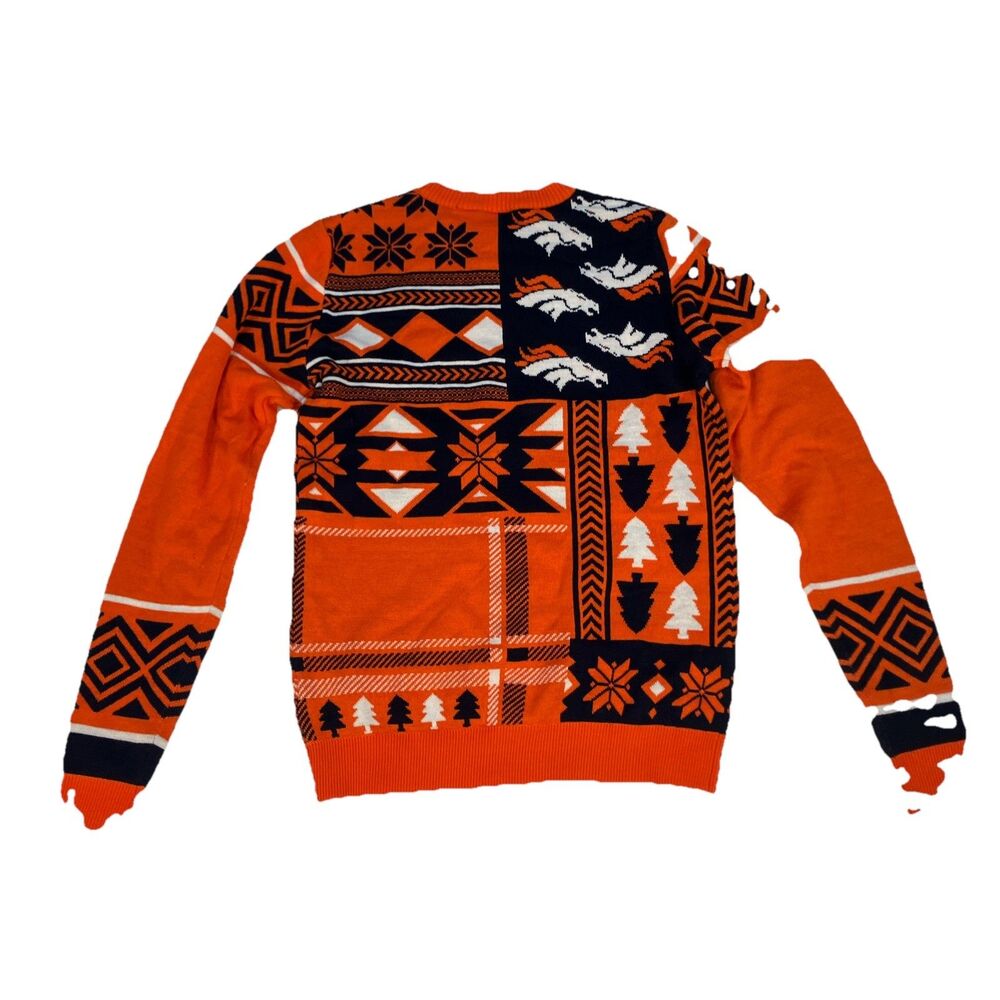 OFFICIAL Team Apparel NFL DENVER BRONCOS SWEATER MEN'S Small Orange Blue